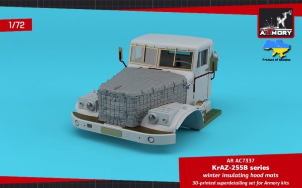 Armory Models AC7337 KrAZ-255B Soviet 6x6 cargo truck winter insulating hood mats 1/72