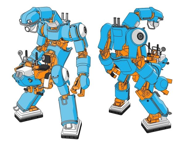 Hasegawa 64791 CHUBU 01 &quot;Orange &amp; Sky Blue&quot; Lightweight Mechatrobot 1/35