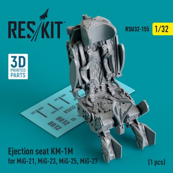 RESKIT RSU32-0155 Ejection seat KM-1M for MiG-21, MiG-23, MiG-25, MiG-27 (1 pcs) (3D Printed) 1/32