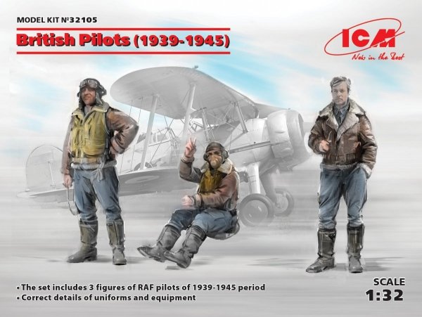ICM 32105 British Pilots (1939-1945) (3 figures)  1/32