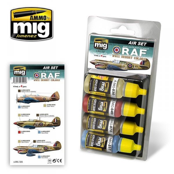 AMMO of Mig Jimenez 7225 RAF WWII DESERT COLORS 4X17ML