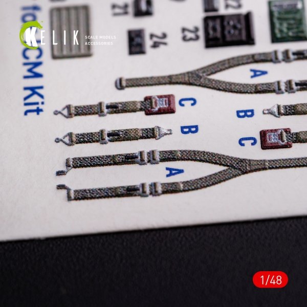 KELIK K48080 O-2A Skymaster interior 3D decals &quot;grey decoration type&quot; for ICM kit 1/48