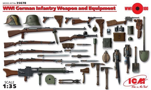 ICM 35678 WWI German Infantry Weapon and Equipment (1:35)