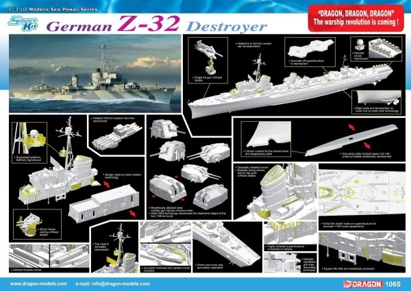 Dragon 1065 German Z-32 Destroyer (1:350)