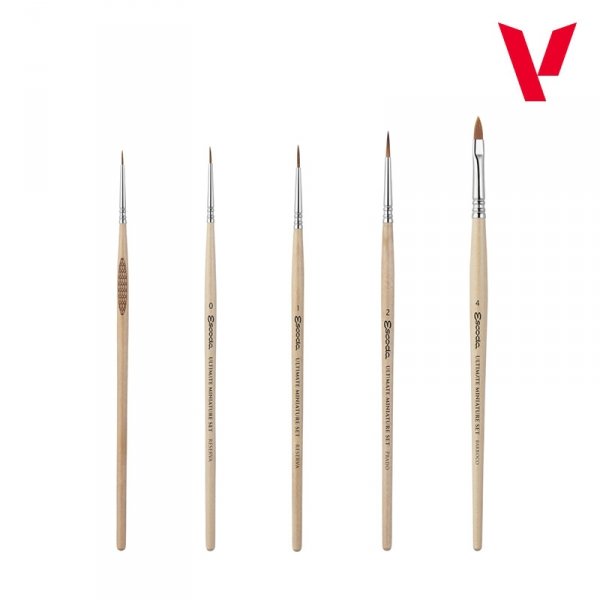 Vallejo 72206 Ultimate Miniature Set: Paint &amp; Brushes - Game Color 6x 18ml
