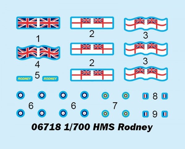 Trumpeter 06718 HMS Rodney 1/700