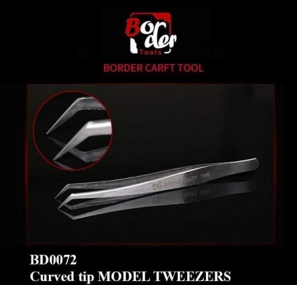 Border Model BD0072-1 Curved Tip Model Tweezer