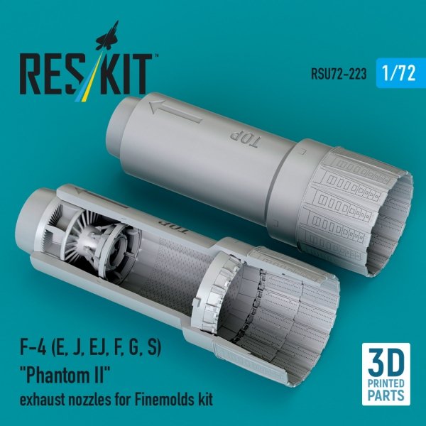 RESKIT RSU72-0223 F-4 (E, J, EJ, F, G, S) "Phantom II" exhaust nozzles for Finemolds kit (3D Printed) (1/72)