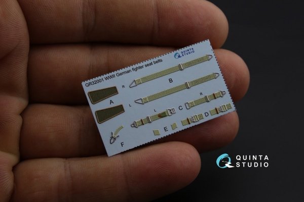 Quinta Studio QD32052 Bf 109E-3 3D-Printed &amp; coloured Interior on decal paper (for Cyber-hobby/Dragon kit) 1/32