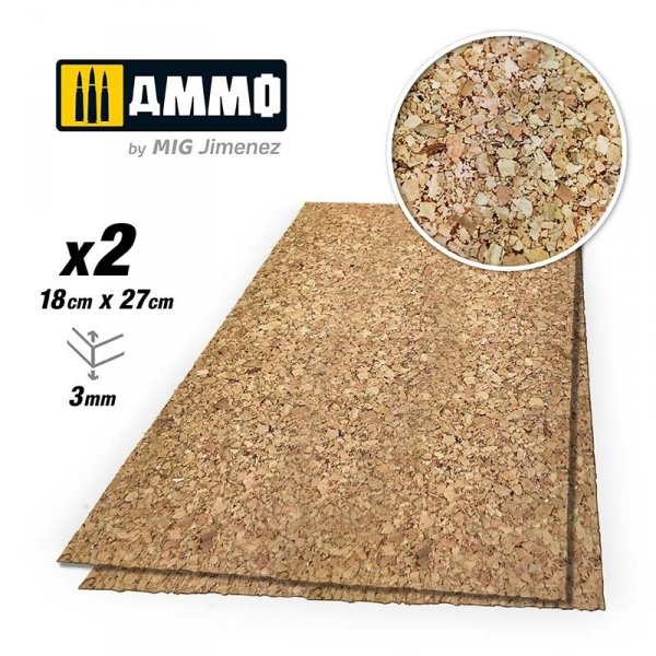 AMMO of Mig Jimenez 8843 Create Cork Thick Grain 2x3 mm