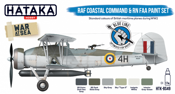 Hataka HTK-BS49 BLUE LINE – RAF Coastal Command &amp; RN FAA paint set 6x17ml
