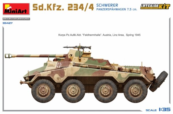 MiniArt 35427 Sd.Kfz. 234/4 SCHWERER PANZERSPÄHWAGEN 7,5 cm. INTERIOR KIT 1/35