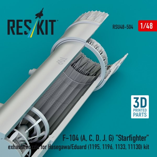 RESKIT RSU48-0504 F-104 (A, C, D, J, G) "Starfighter" exhaust nozzle for Hasegawa/Eduard (1195, 1196, 1133, 11130) kit (3D Printed) 1/48