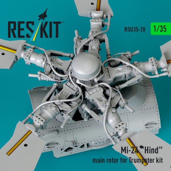 RESKIT RSU35-0020 Mi-24 &quot;Hind&quot; main rotor for Trumpeter kit (3D Printed) 1/35