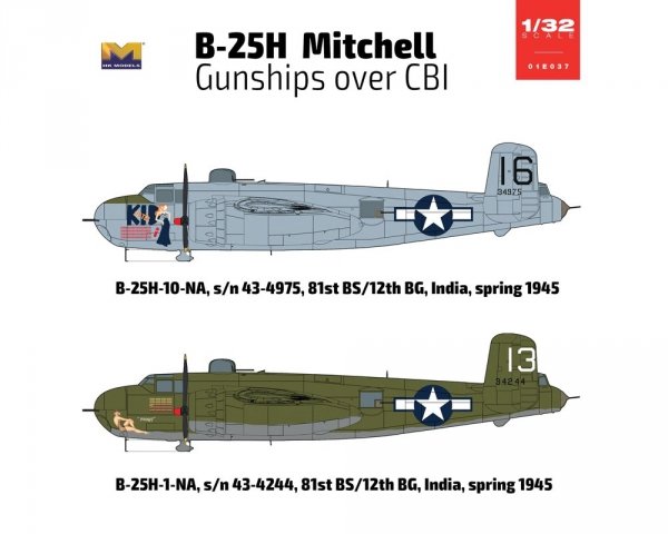 HK Models 01E037 B-25H Mitchell Gunships over CBI 1/32