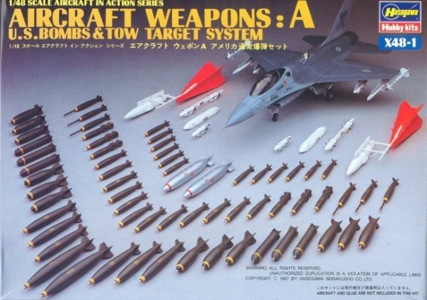 Hasegawa X48-1 AIRCRAFT WEAPONS: A U.S Smart Bombs Target Pods (1:48)