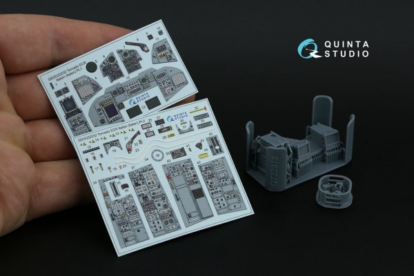 Quinta Studio QD+32232 Tornado ECR Italian 3D-Printed &amp; coloured Interior on decal paper (Italeri) (with 3D-printed resin parts) 1/32