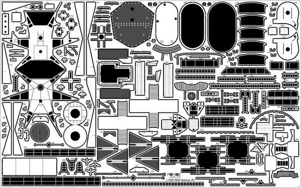 Pontos 23007F1 HMS RODNEY 1942 Detail Up Set 1/200