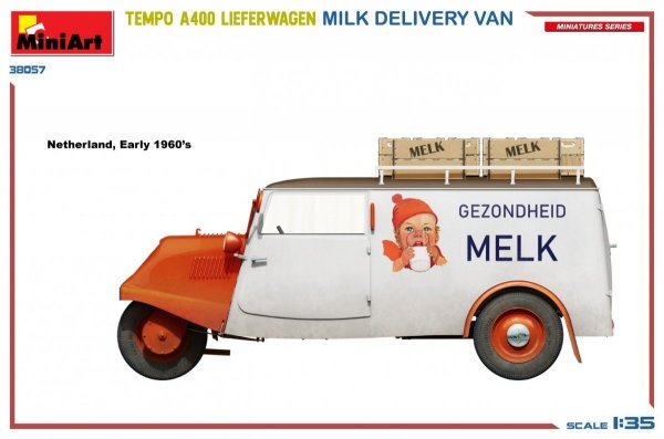 MiniArt 38057 TEMPO A400 LIEFERWAGEN. MILK DELIVERY VAN 1/35