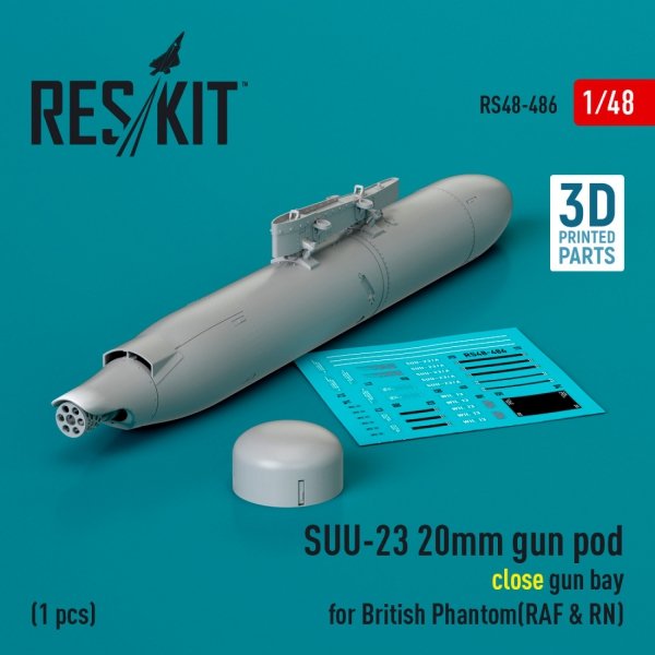 RESKIT RS48-0485 Mark 4 20mm gun pod (1 pcs) (3D Printed) 1/48