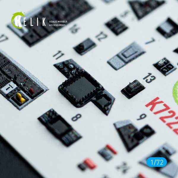 Kelik K72221 F-14D Super Tomcat - interior 3D decals for Academy kit (1/72)