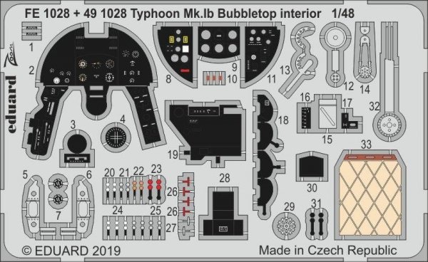 Eduard FE1028 Typhoon Mk. Ib Bubbletop 1/48 HASEGAWA, ITALERI