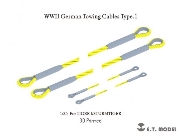 E.T. Model P35-237 WWII German Towing Cables Type.1 (3D Printed) 1/35