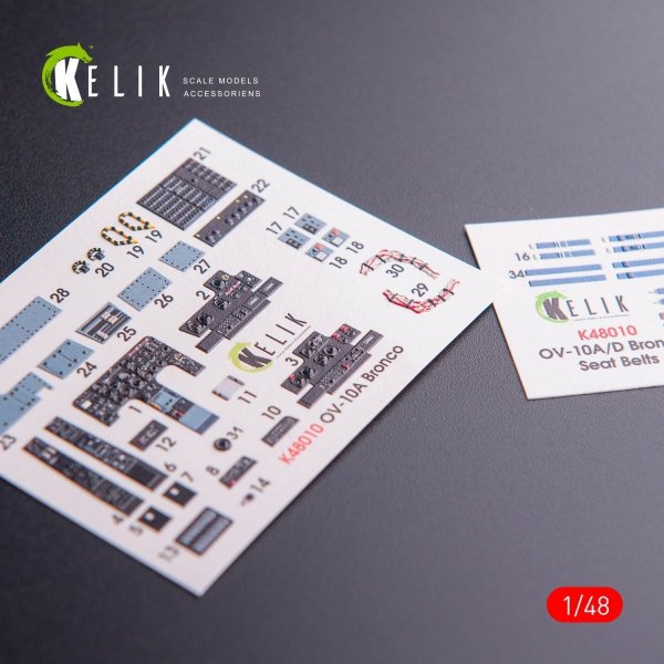 KELIK K48010 OV-10A BRONCO INTERIOR 3D DECALS FOR ICM KIT 1/48