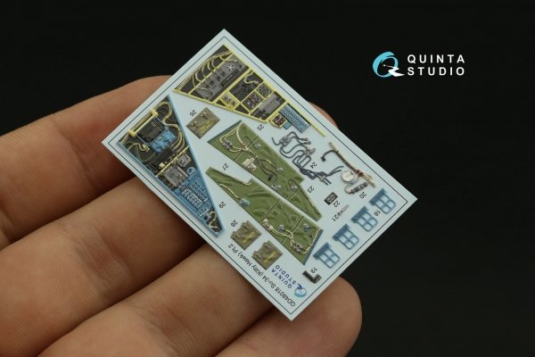 Quinta Studio QD48018 Su-34 3D-Printed coloured Interior on decal paper (KittyHawk) 1/48