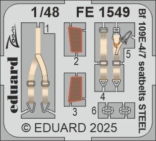 Eduard BIG49467 Bf 109E-4/7  for TAMIYA (general set, seatbelts STEEL, painting masks) 1/48