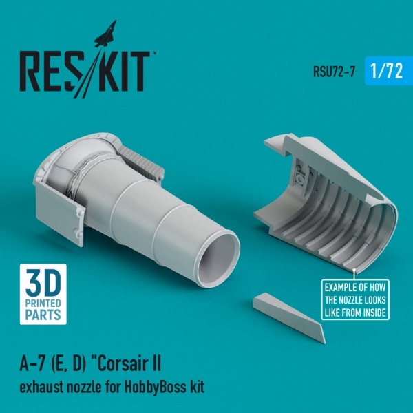 RESKIT RSU72-0007 A-7 (E,D) &quot;CORSAIR II EXHAUST NOZZLE FOR HOBBYBOSS KIT (3D PRINTED) 1/72