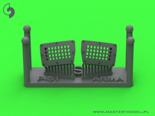 Master AM-72-171 P-51 Mustang - pokrywa wlotu powietrza do gaźnika - typ standardowy z otworami (do modelu Arma Hobby) 1/72