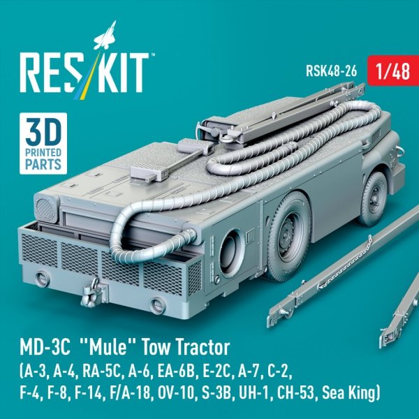 RESKIT RSK48-0026 MD-3С "Mule" Tow Tractor (3D Printed model kit) 1/48