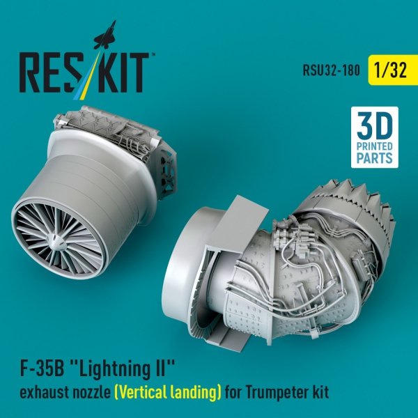 RESKIT RSU32-0180 F-35B &quot;Lightning II&quot; exhaust nozzle (Vertical landing) for Trumpeter kit (3D printed) 1/32
