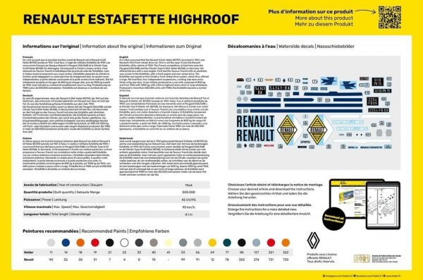 Heller 56740 Renault Estafette Highroof - Starter Kit 1/24