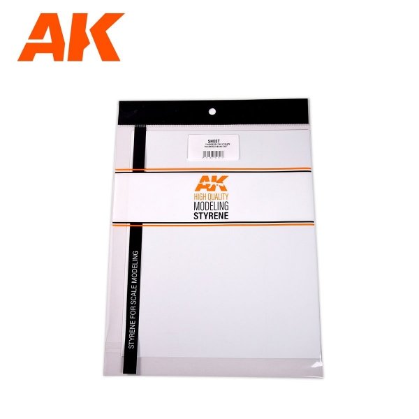 AK Interactive AK6574 0.5MM THICKNESS X 245 X 195MM – STYRENE SHEET – (3 UNITS)