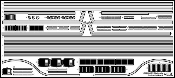 MK1 Design MD-20021 US Navy Aircraft Carrier CV-6 Enterprise Detail Up Parts Dx for Trumpeter 1/200