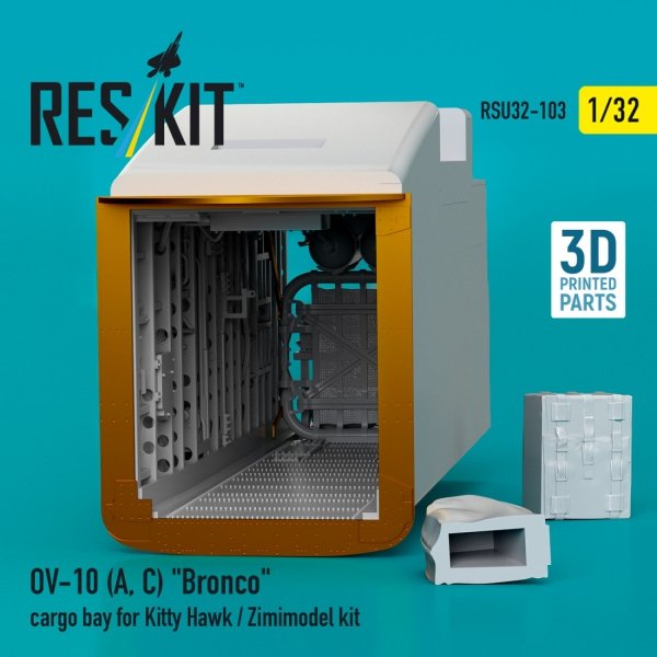 RESKIT RSU32-0103 OV-10 (A,C) "Bronco" cargo bay for Kitty Hawk / Zimimodel kit (3D Printed) (1/32)
