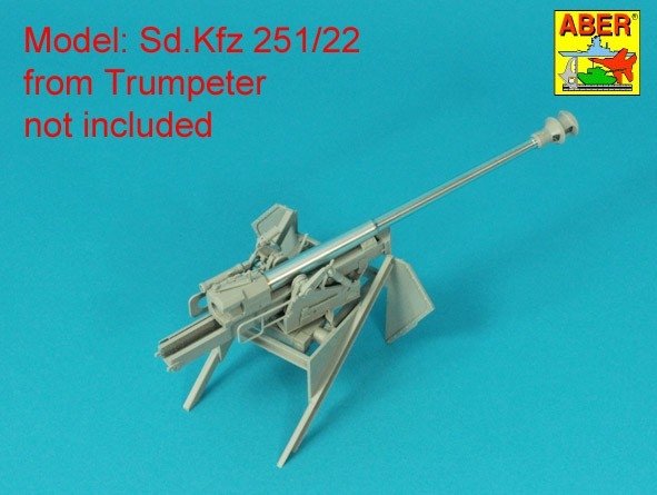 Aber 16l-29 Barrel for the Pak 40 anti-tank gun without muzzle brake / Lufa do armaty p/panc Pak 40 bez hamulca wylotowego 1/16