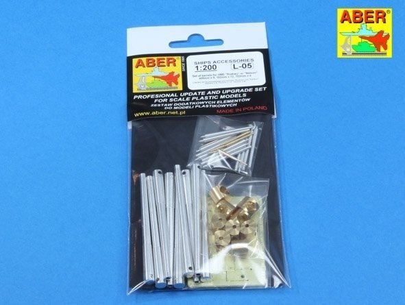 Aber 200L-05 Set of barrels for HMS Rodney or Nelson - 405mm x 9, 152mm x 12, 102mm x 6 1/200