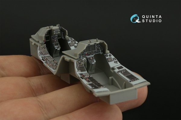 Quinta Studio QDS-48418 F-16D block 30 3D-Printed &amp; coloured Interior on decal paper (Kinetic 2022 tool) (Small version) 1/48