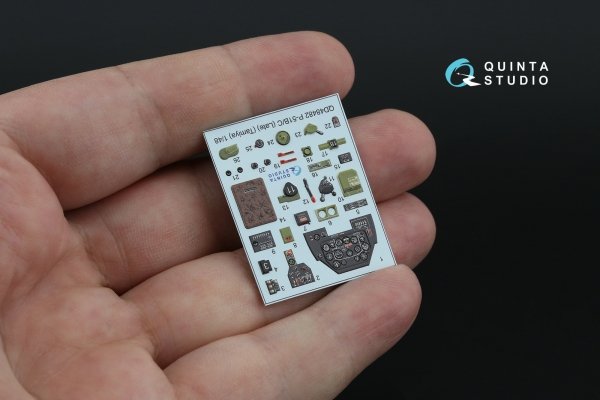 Quinta Studio QD48482 P-51B/C (Late) 3D-Printed coloured Interior on decal paper (Tamiya) 1/48