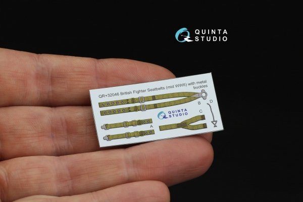 Quinta Studio QR+32046 British Fighter Seatbelts, mid WWII (with metal buckles) (All kits) 1/32
