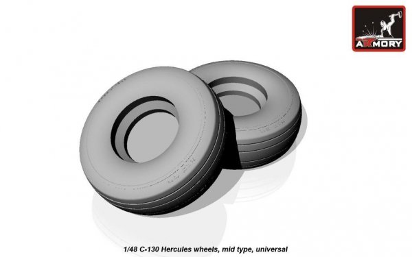 Armory Models AW48310 C-130 Hercules wheels, mid type 1/48