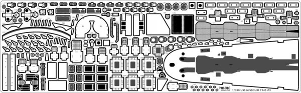 Pontos 37026FN USS BB-63 Missouri 1945 Advanced Detail Up Set (Teak tone stained wooden deck) (1:350)