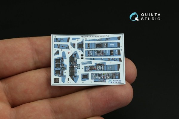 Quinta Studio QDS-48320 Su-30SM 3D-Printed &amp; coloured Interior on decal paper (GWH) (Small version) 1/48