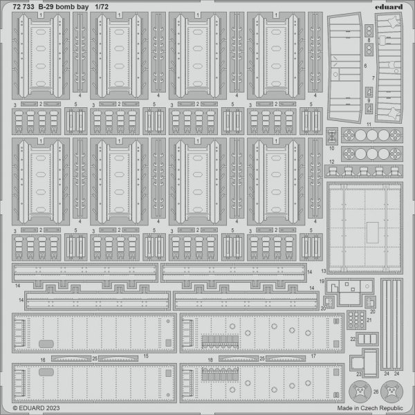 Eduard 72733 B-29 bomb bay HOBBY 2000, ACADEMY 1/72