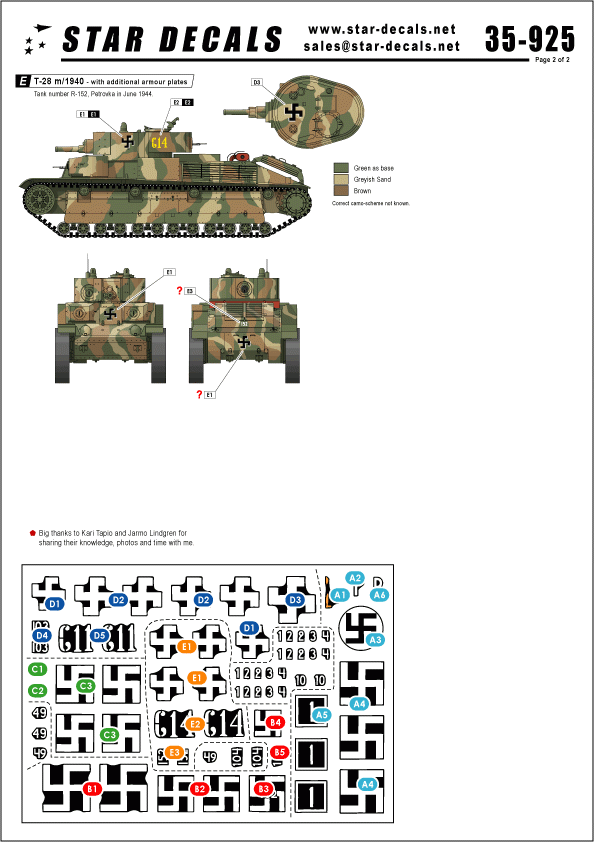Star Decals 35-925 Finnish Tanks in WW2 1/35