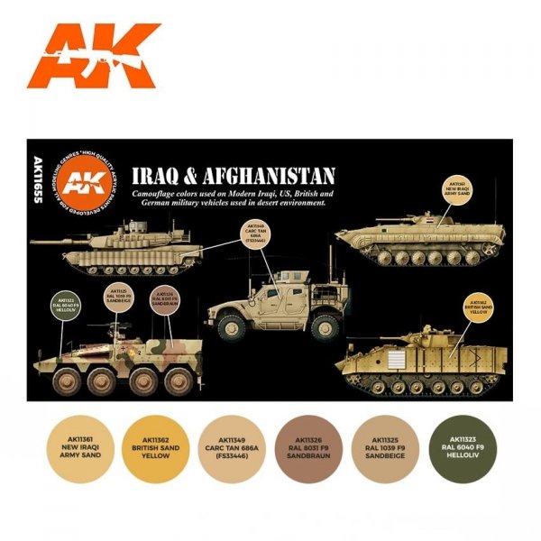 AK Interactive AK11655 3G IRAQ &amp; AFGHANISTAN 6x17 ml