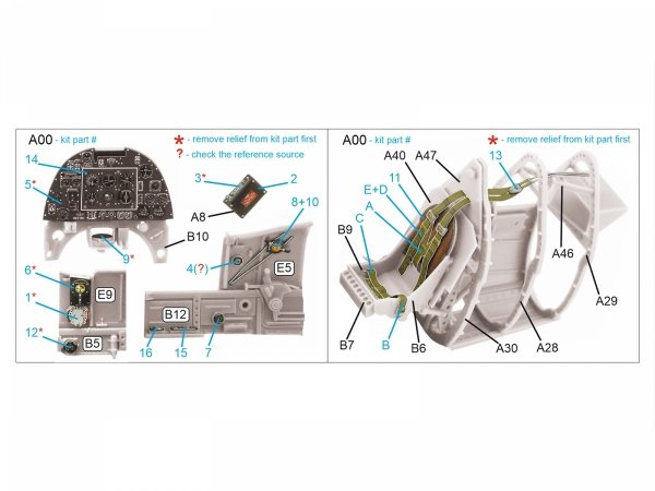 Quinta Studio QD32192 Spitfire Mk.1 (Mid) 3D-Printed &amp; coloured Interior on decal paper (Kotare) 1/32
